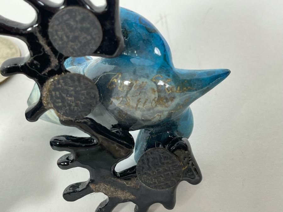 Pair Of Signed Limited Edition Barry Stein Hand Painted Metal Frogs [Photo 9]