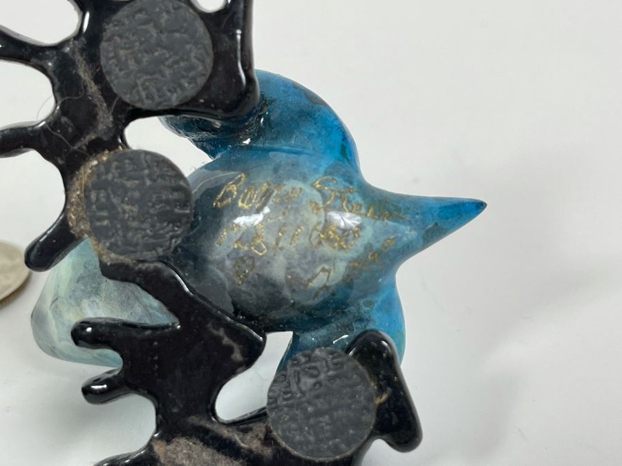 Pair Of Signed Limited Edition Barry Stein Hand Painted Metal Frogs [Photo 10]