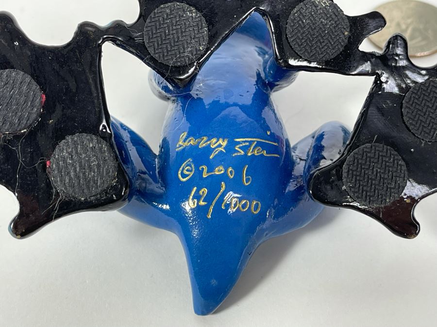 Pair Of Signed Limited Edition Barry Stein Hand Painted Metal Frogs [Photo 8]