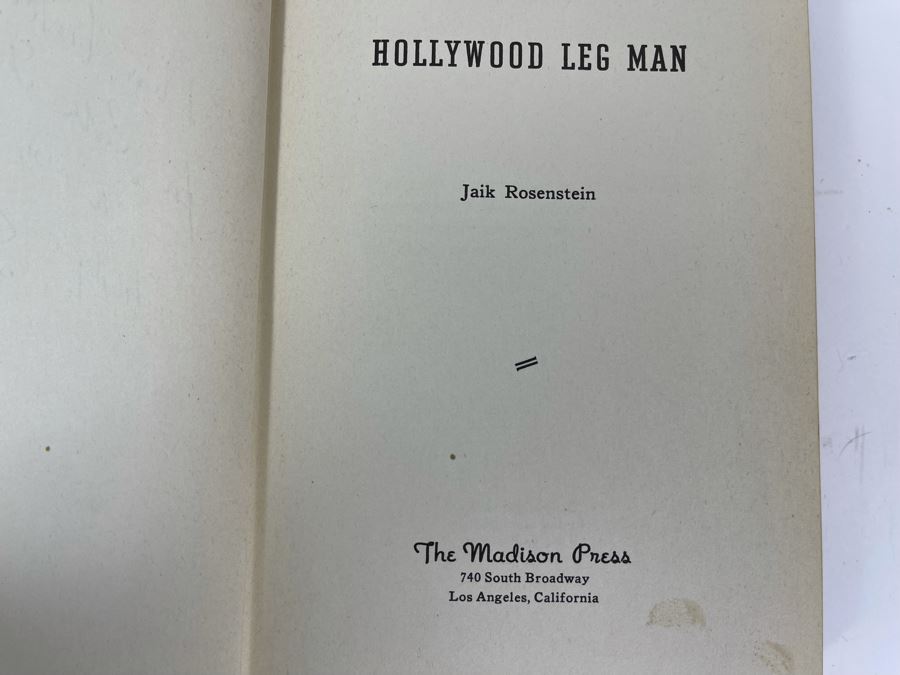 Signed Hardcover Book Hollywod Leg Man By Jaik Rosenstein [Photo 4]