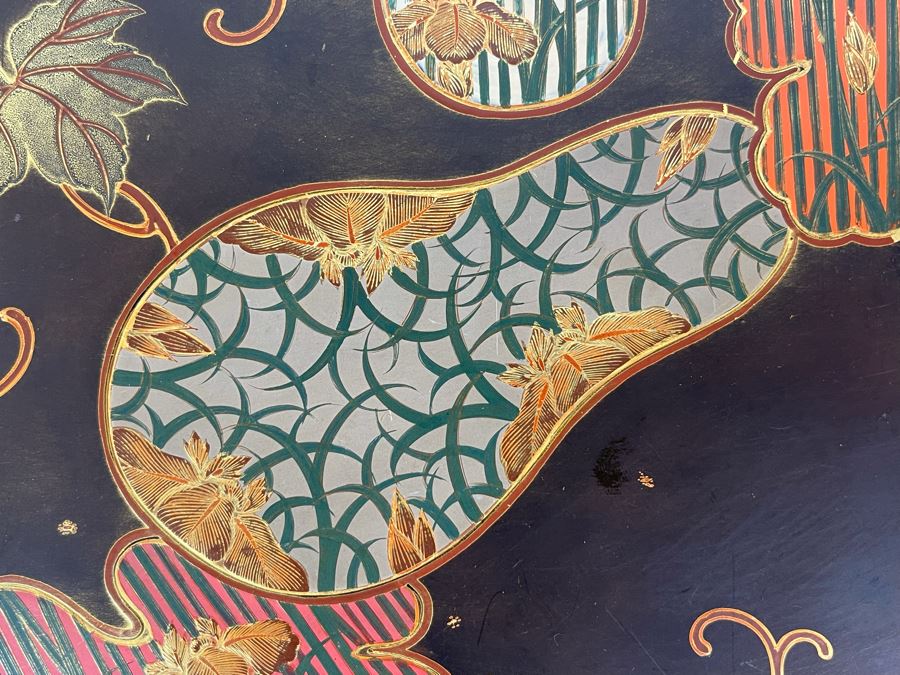 Fine Hand Painted Japanese Lacquer Tray 12 X 10 [Photo 8]