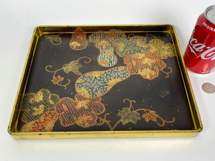 Fine Hand Painted Japanese Lacquer Tray 12 X 10 [Photo 16]