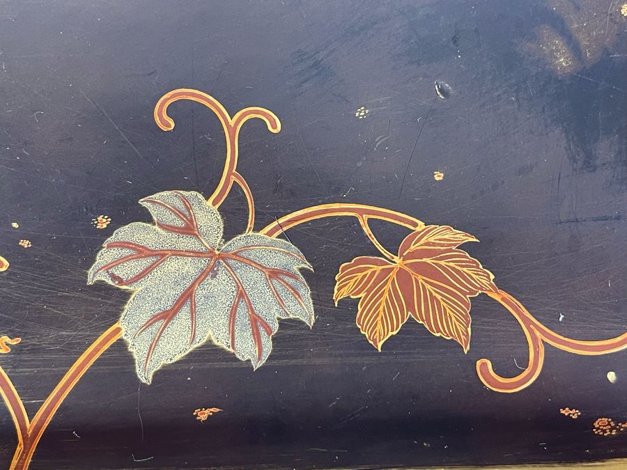 Fine Hand Painted Japanese Lacquer Tray 12 X 10 [Photo 13]