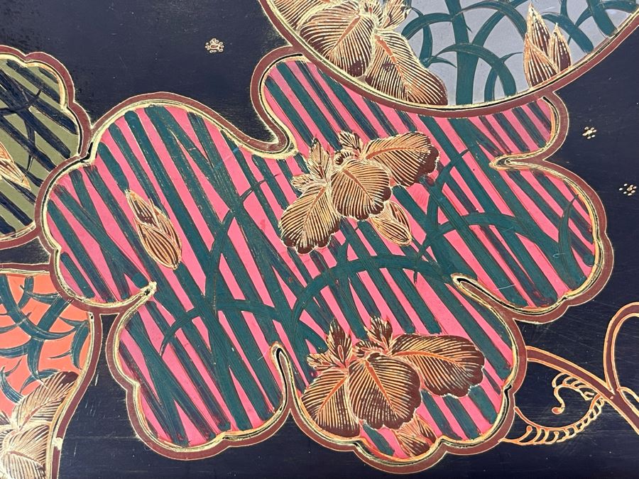 Fine Hand Painted Japanese Lacquer Tray 12 X 10 [Photo 12]