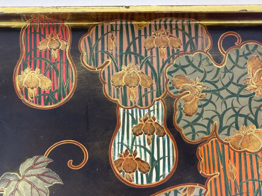 Fine Hand Painted Japanese Lacquer Tray 12 X 10 [Photo 6]