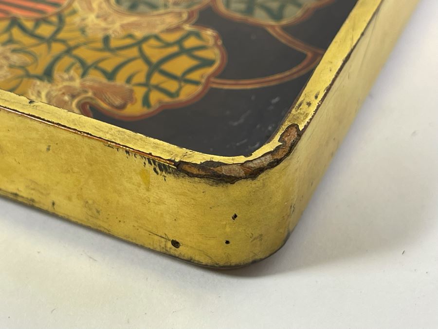 Fine Hand Painted Japanese Lacquer Tray 12 X 10 [Photo 15]
