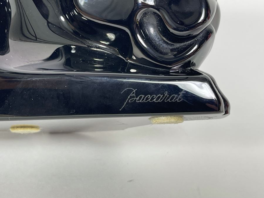 Baccarat France Signed Art Deco Style Black Crystal Panther 10.25L X 3H [Photo 6]
