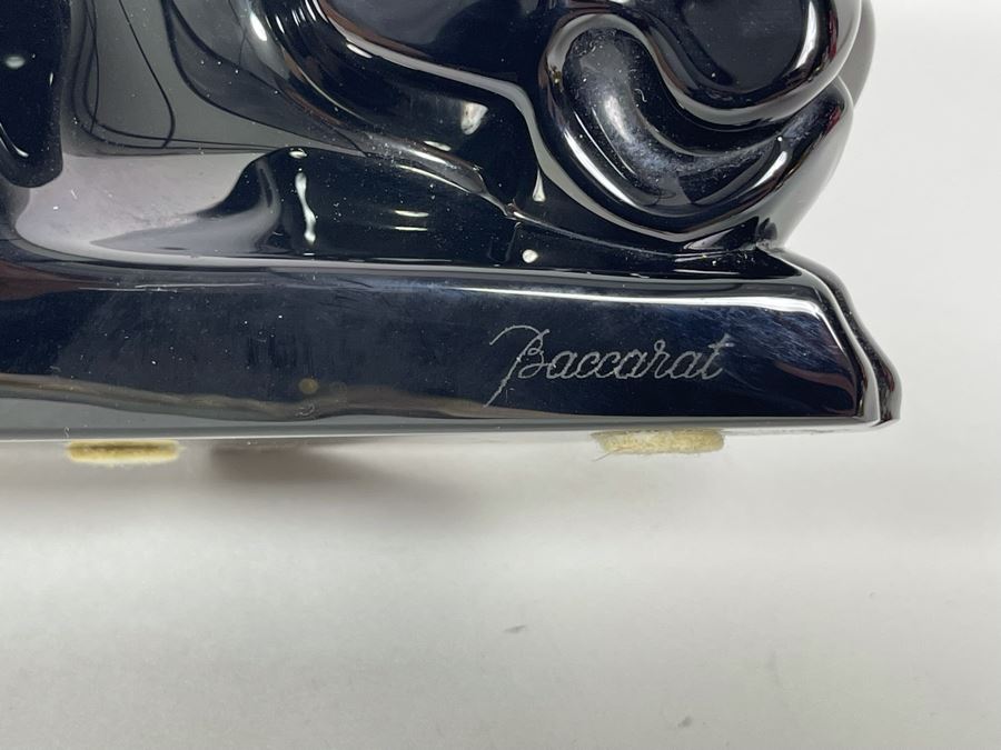 Baccarat France Signed Art Deco Style Black Crystal Panther 10.25L X 3H [Photo 7]