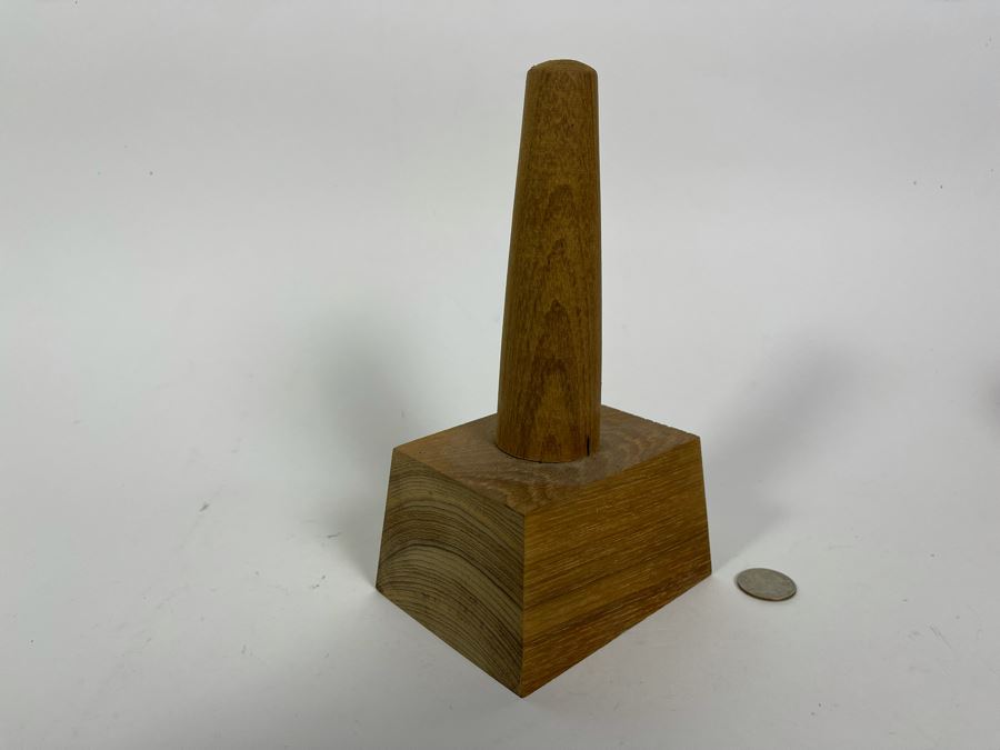 Old Chinese Buddha Head On Wooden Display Stand - Appears To Be Originally Gilded 7H (With Stand 9H) [Photo 20]