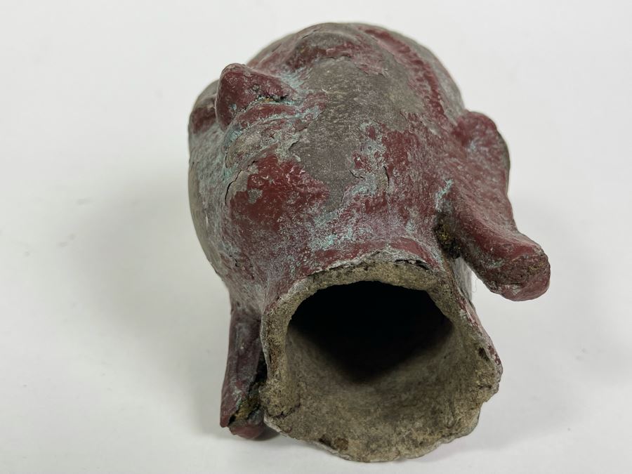 Old Chinese Buddha Head On Wooden Display Stand - Appears To Be Originally Gilded 7H (With Stand 9H) [Photo 21]