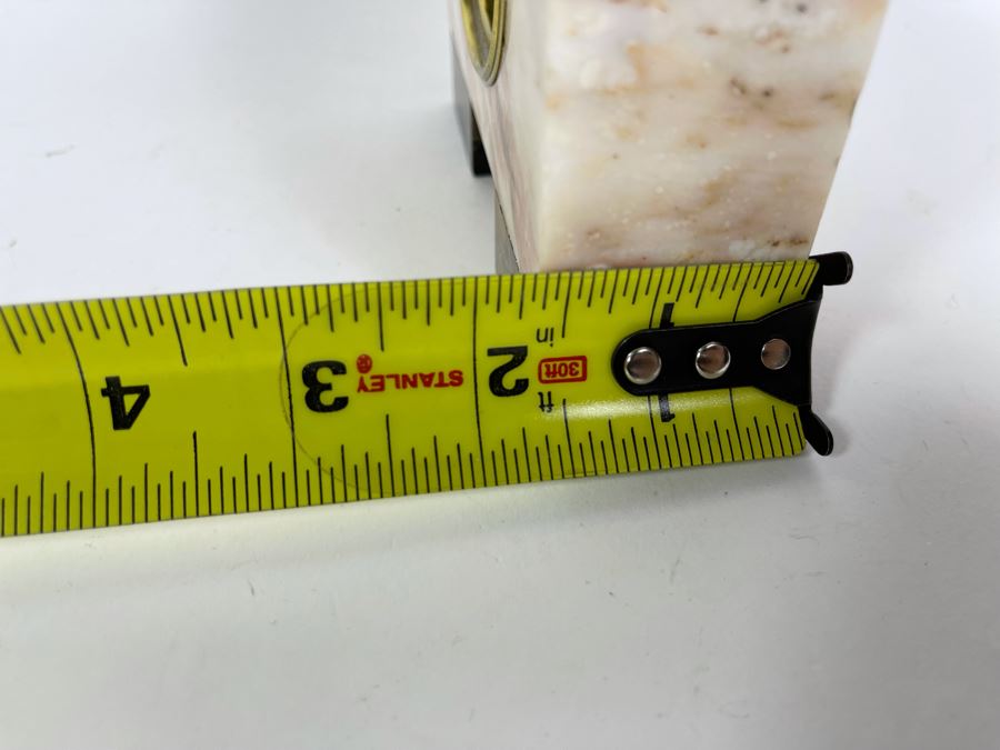 Art Deco Marble Desk Clock Converted To Battery Power 4.5W X 2D X 4H [Photo 10]