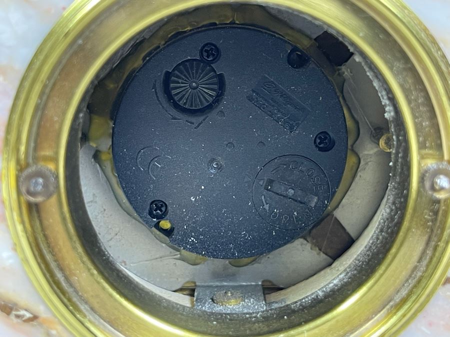 Art Deco Marble Desk Clock Converted To Battery Power 4.5W X 2D X 4H [Photo 7]