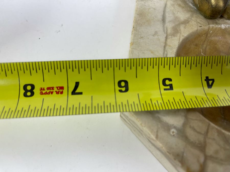 Art Deco Marble Base Trinket Dish Catchall Tray With Gilt Metal Woman Sculpture 7W X 6D X 5H [Photo 16]