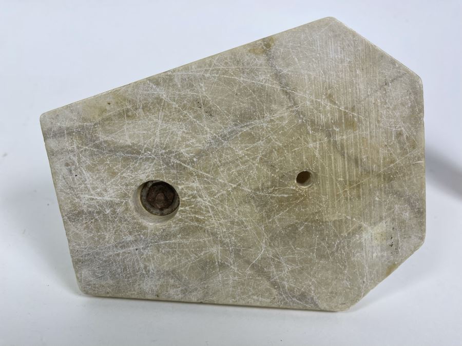 Art Deco Marble Base Trinket Dish Catchall Tray With Gilt Metal Woman Sculpture 7W X 6D X 5H [Photo 14]