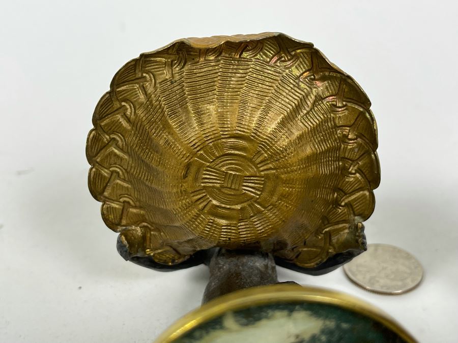 Pair Of Vintage Metal Figurines Holding Trays 4.5H [Photo 12]