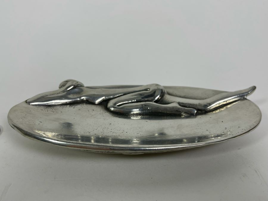 Signed Carrol Boyes Nude Woman Metal Trinket Dish Tray 6.5W X 3D [Photo 5]