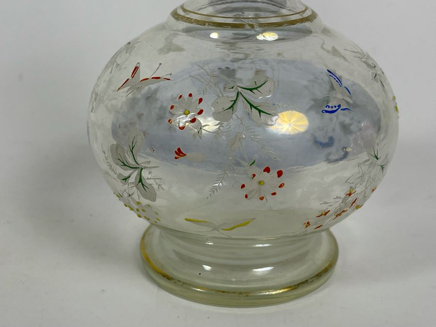 Hand Painted Antique Victorian Bottle 6.5H [Photo 5]