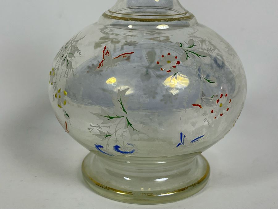 Hand Painted Antique Victorian Bottle 6.5H [Photo 3]