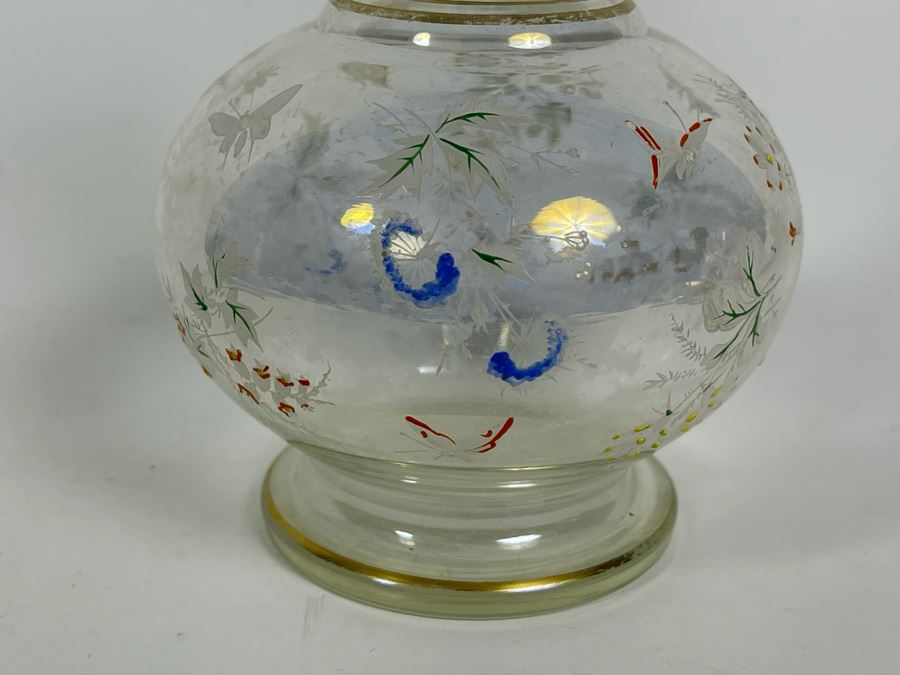 Hand Painted Antique Victorian Bottle 6.5H [Photo 4]