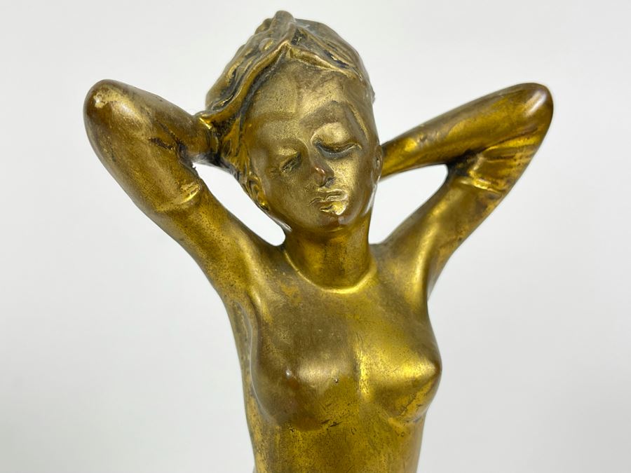 Vintage Art Deco Gilt Metal Sculpture 5.5W X 4D X 7H [Photo 6]