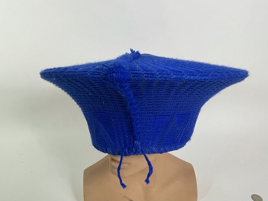 Large African Zulu Blue Hat 14.5R [Photo 9]