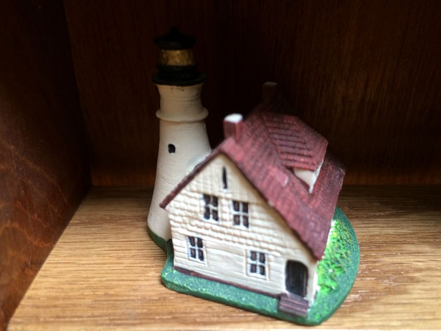 Huge Collection of Miniature Castles and Lighthouses plus Teak Display Case [Photo 35]