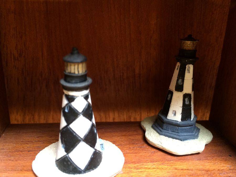 Huge Collection of Miniature Castles and Lighthouses plus Teak Display Case [Photo 29]