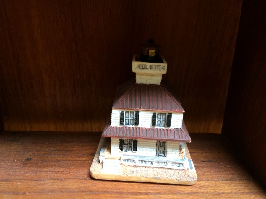 Huge Collection of Miniature Castles and Lighthouses plus Teak Display Case [Photo 28]