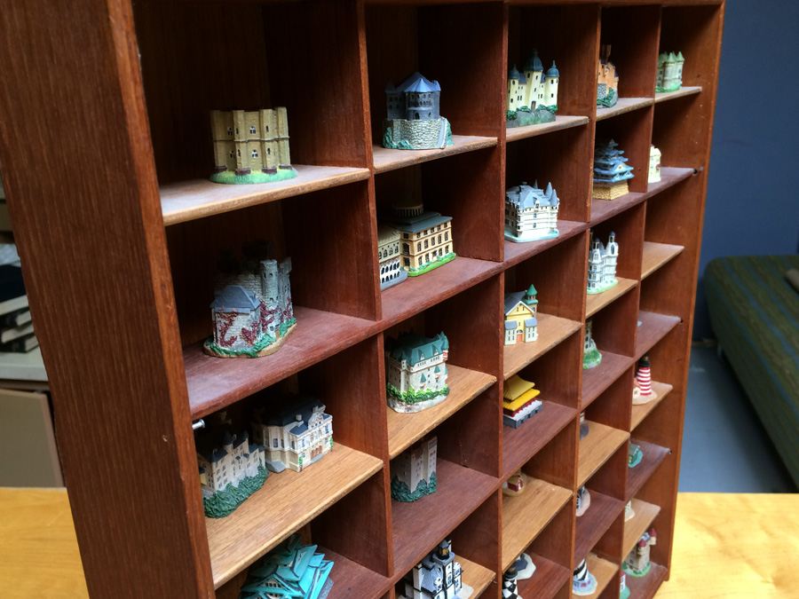 Huge Collection of Miniature Castles and Lighthouses plus Teak Display Case [Photo 44]