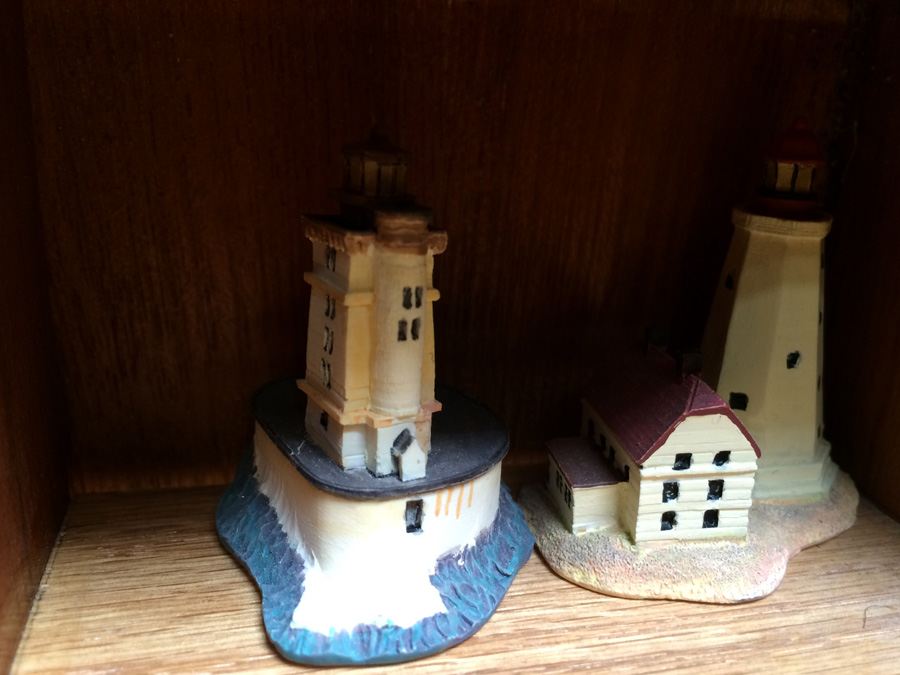 Huge Collection of Miniature Castles and Lighthouses plus Teak Display Case [Photo 32]