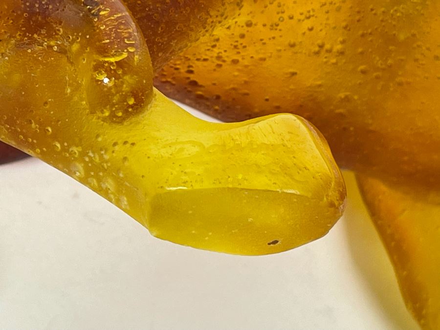 Signed Daum France Orange Amber Crystal Panther 8.5L X 2.5W X 3H Retails $1,530 [Photo 4]