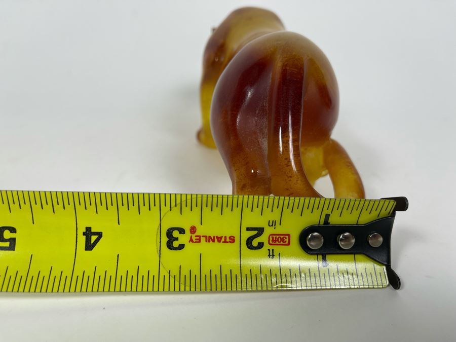 Signed Daum France Orange Amber Crystal Panther 8.5L X 2.5W X 3H Retails $1,530 [Photo 11]