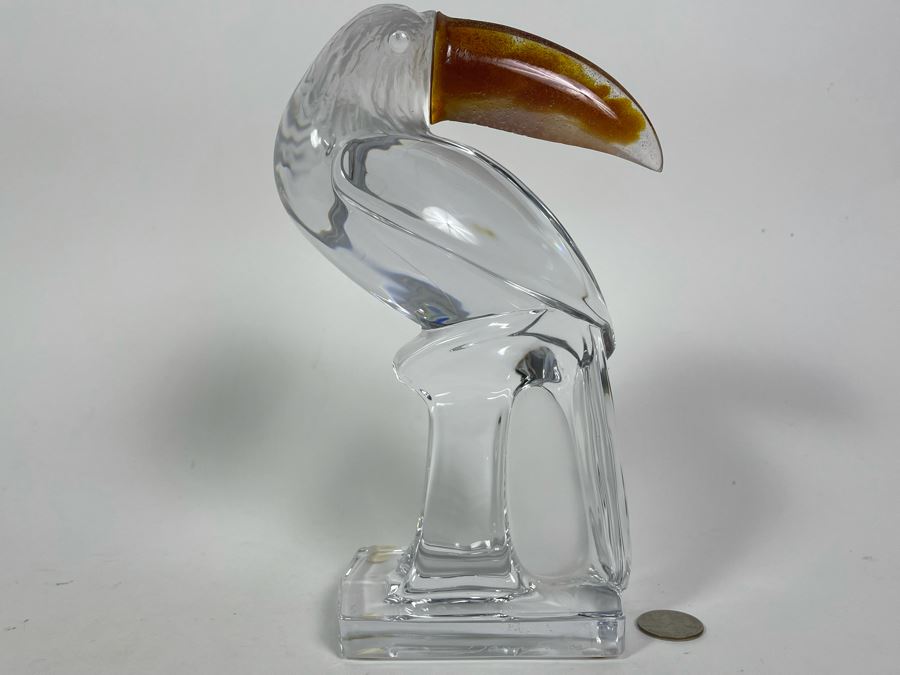 Signed Daum France Crystal Toucan Bird With Colored Beak 9H Estimate $400-$600 [Photo 11]