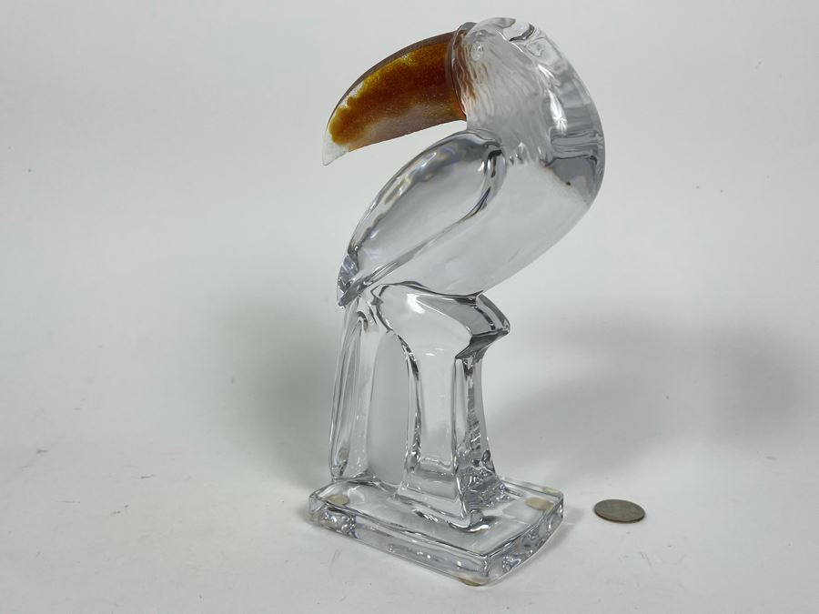 Signed Daum France Crystal Toucan Bird With Colored Beak 9H Estimate $400-$600 [Photo 13]