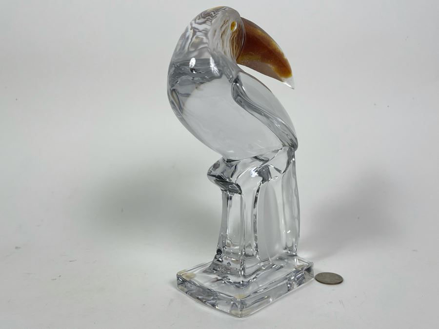 Signed Daum France Crystal Toucan Bird With Colored Beak 9H Estimate $400-$600 [Photo 12]