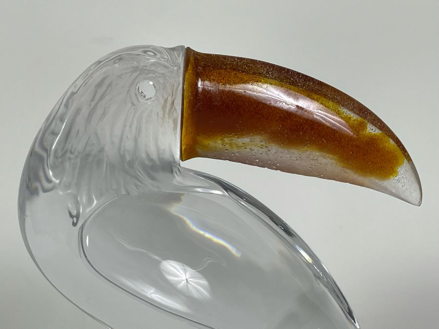 Signed Daum France Crystal Toucan Bird With Colored Beak 9H Estimate $400-$600 [Photo 8]