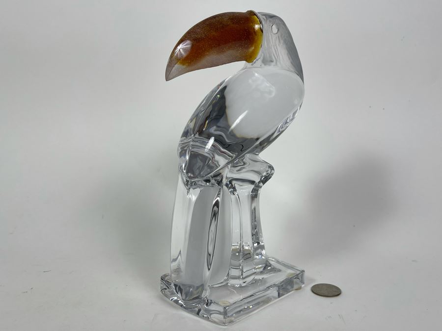 Signed Daum France Crystal Toucan Bird With Colored Beak 9H Estimate $400-$600 [Photo 15]
