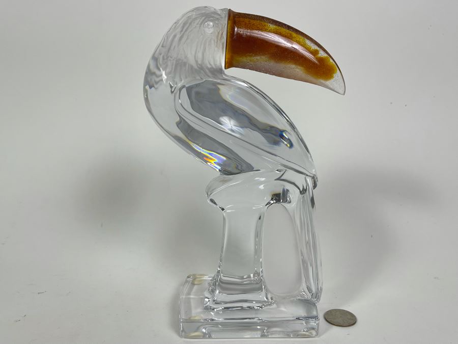 Signed Daum France Crystal Toucan Bird With Colored Beak 9H Estimate $400-$600 [Photo 3]