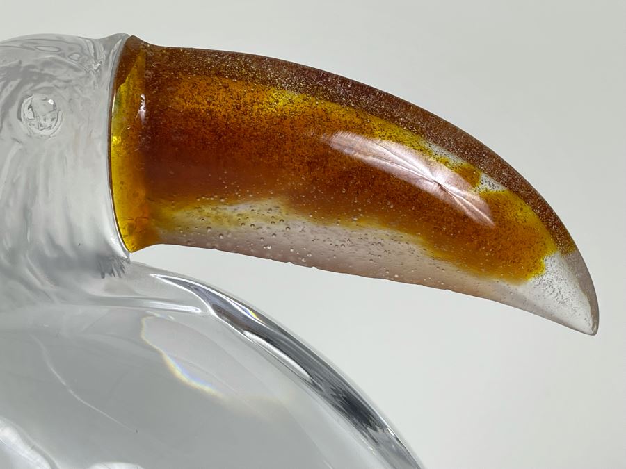 Signed Daum France Crystal Toucan Bird With Colored Beak 9H Estimate $400-$600 [Photo 10]