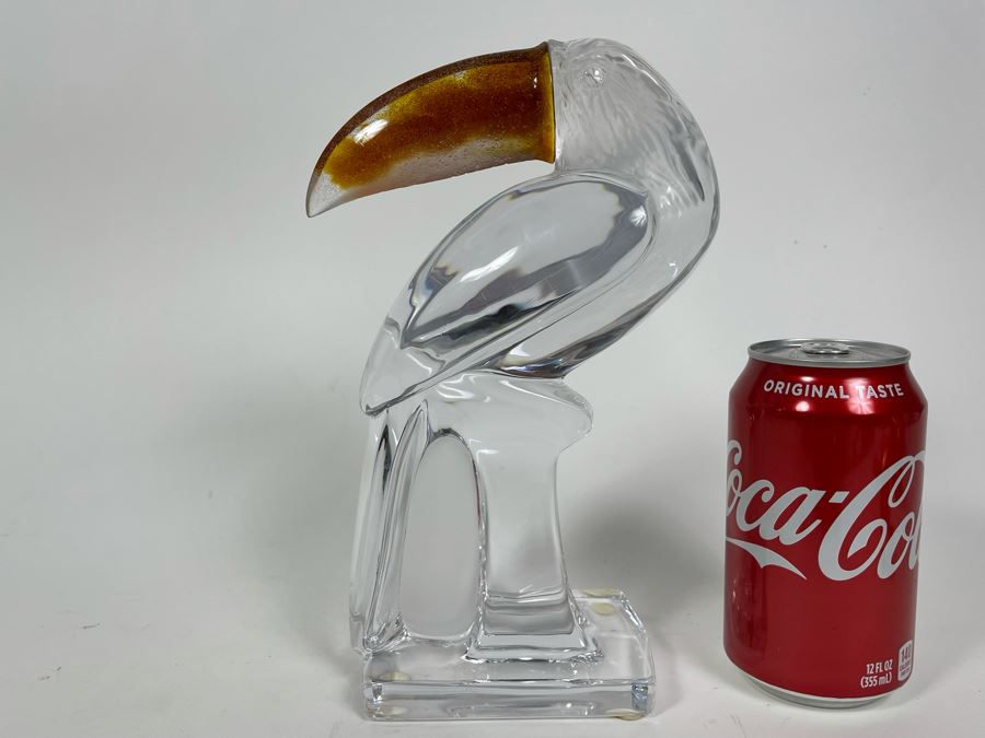 Signed Daum France Crystal Toucan Bird With Colored Beak 9H Estimate $400-$600 [Photo 16]