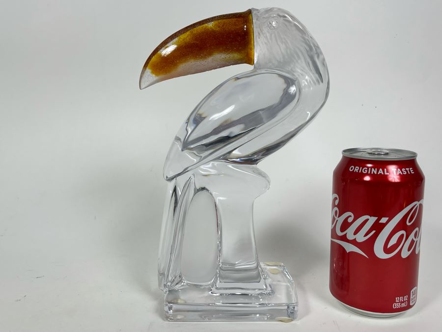 Signed Daum France Crystal Toucan Bird With Colored Beak 9H Estimate $400-$600 [Photo 17]