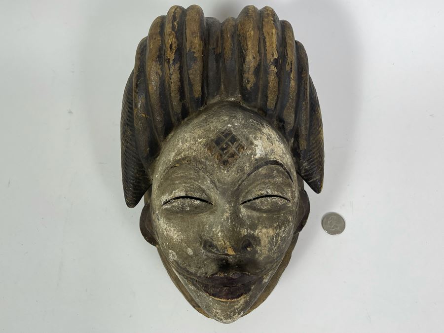 Very Old Hand Carved Wood African Mask 8W X 11D X 6H [Photo 4]
