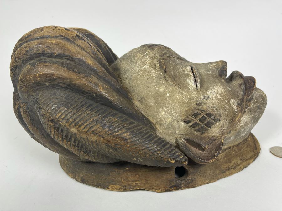 Very Old Hand Carved Wood African Mask 8W X 11D X 6H [Photo 2]