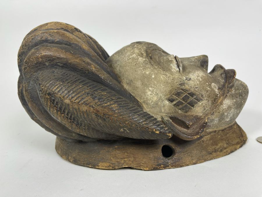 Very Old Hand Carved Wood African Mask 8W X 11D X 6H [Photo 12]