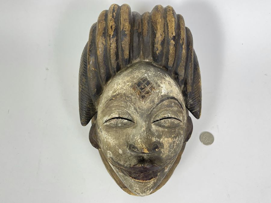 Very Old Hand Carved Wood African Mask 8W X 11D X 6H [Photo 3]