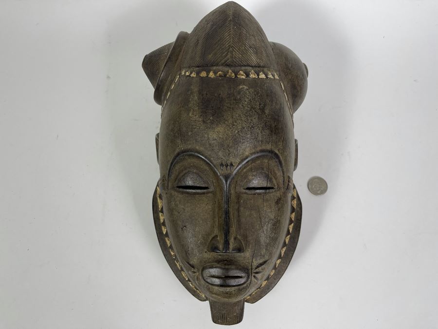 Old Hand Carved Wood African Mask 7.5W X 13H X 6D [Photo 3]