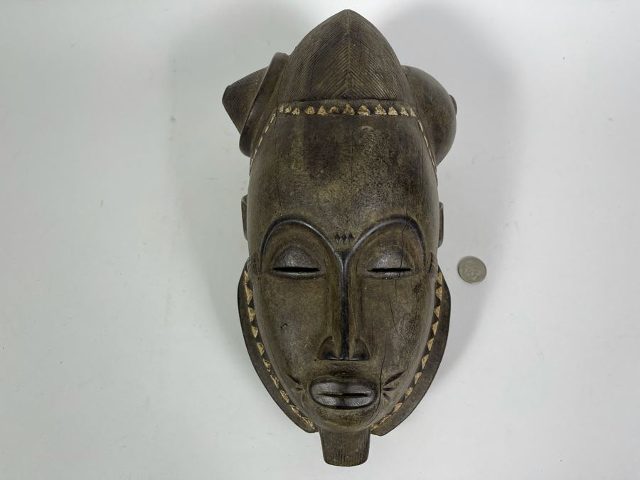 Old Hand Carved Wood African Mask 7.5W X 13H X 6D [Photo 4]