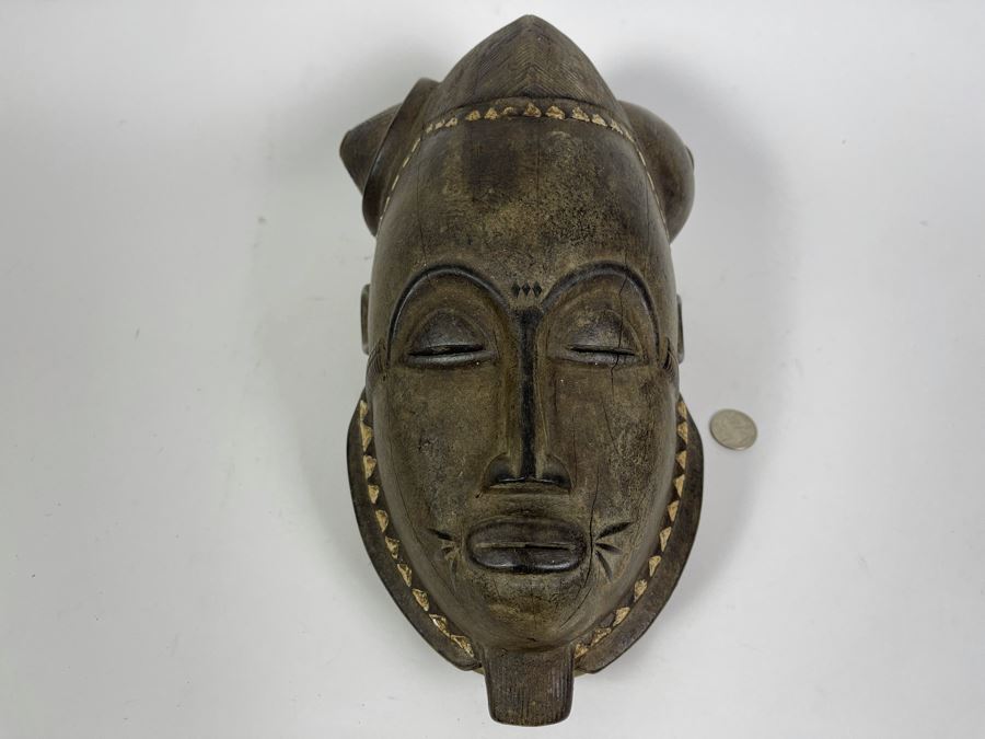 Old Hand Carved Wood African Mask 7.5W X 13H X 6D [Photo 6]