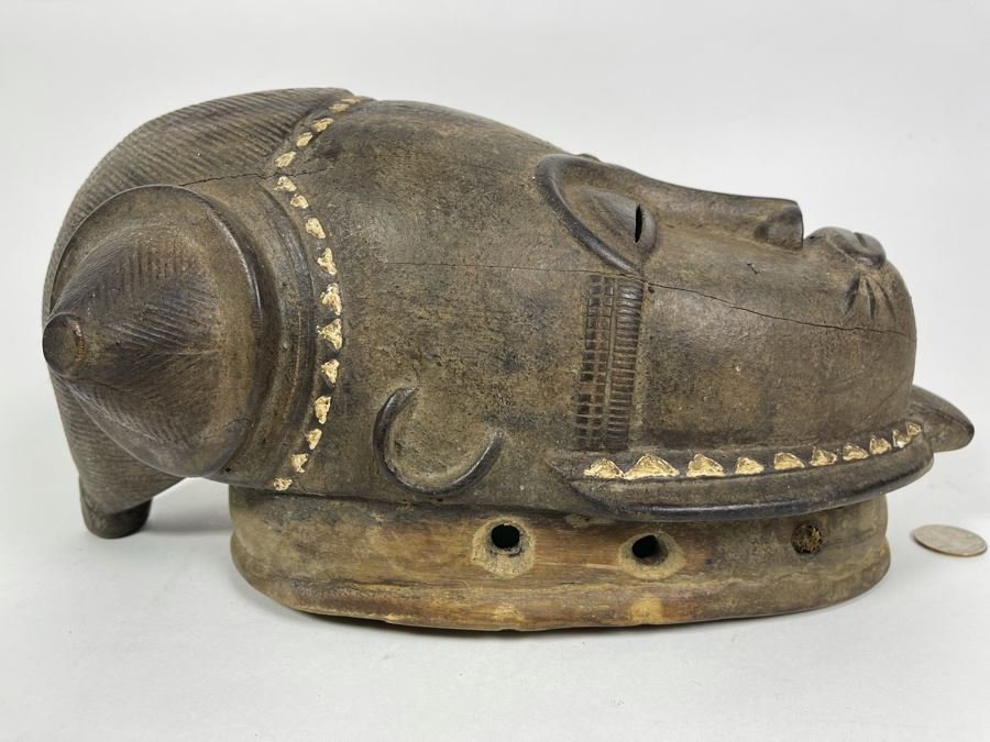 Old Hand Carved Wood African Mask 7.5W X 13H X 6D [Photo 2]