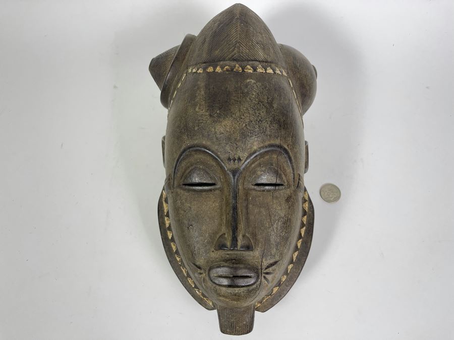 Old Hand Carved Wood African Mask 7.5W X 13H X 6D [Photo 1]